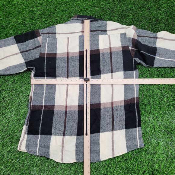 Vintage 90s Shadow Plaid Button Shirt Medium 21x28 - Picture 4 of 11